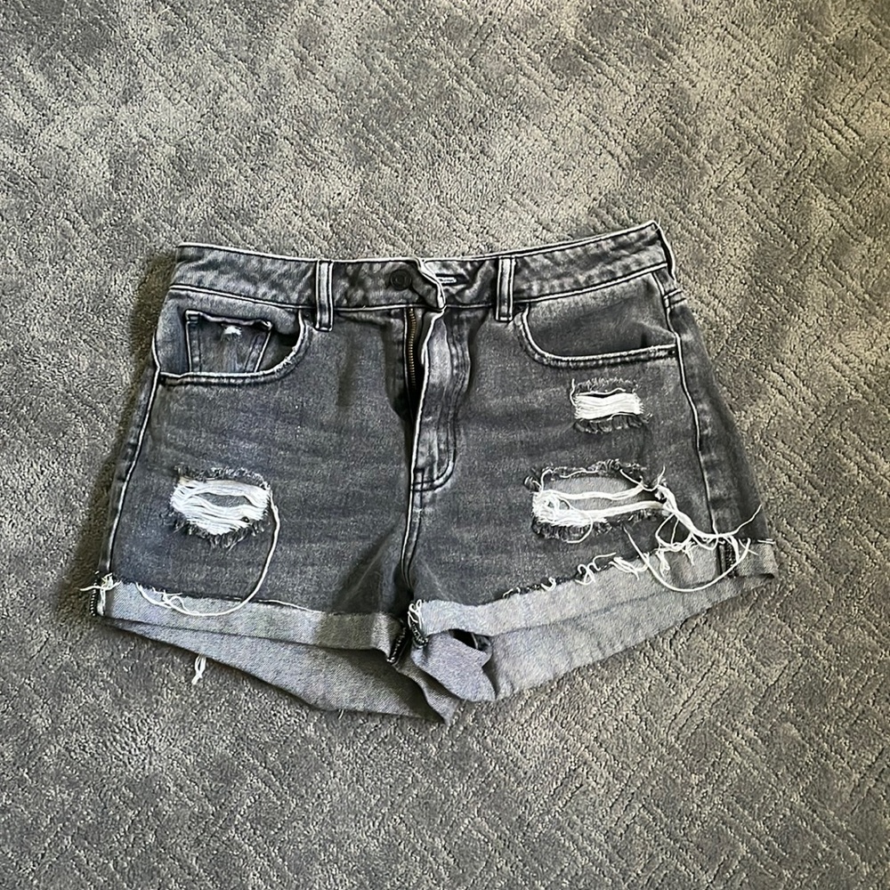 Pacsun Black baggy mom jean shorts